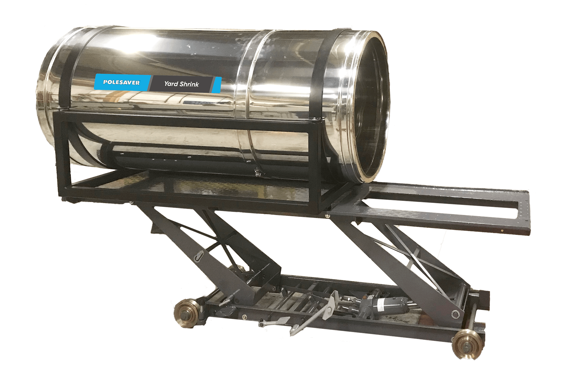 Image showing Polesaver Yard-Shrink Machine for use in applying Polesaver sleeves rapidly in pole yards