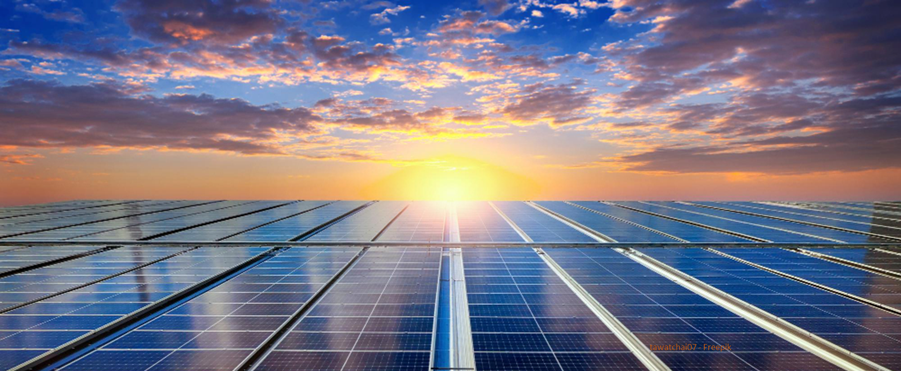 Solar Panels at Sunset