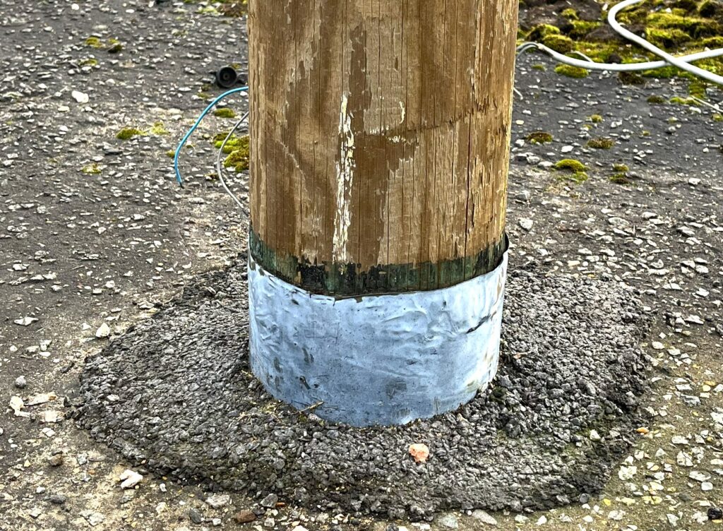 Polesaver protected pole, after 10 years in field.